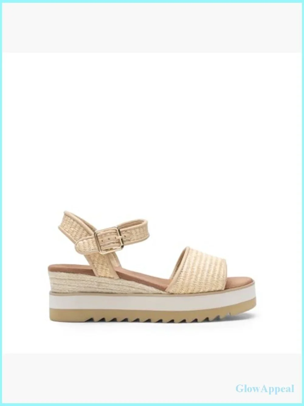 Open Toe Espadrille Platform Wedge Sandals with Ankle Strap